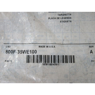 Allen Bradley 800F-35WE100 Legend Plate 800F35WE100 (Pack of 10)