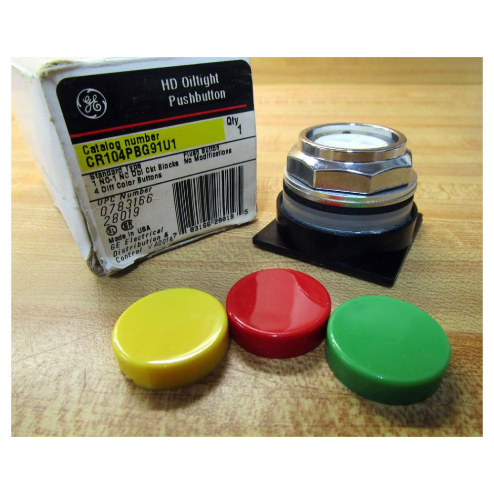 General Electric CR104PBG91U1 Push Button GE WO Contact3 Colors