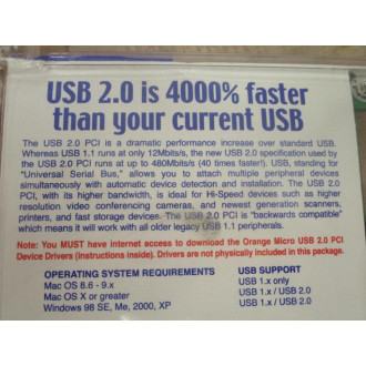 OrangeMicro USB 2.0 PCI 2 Port USB 2.0 PCI Card PTI-202