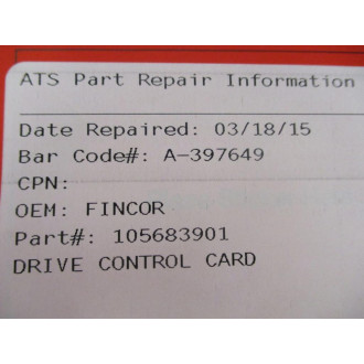 Fincor 105683901 Drive Control Card - Refurbished
