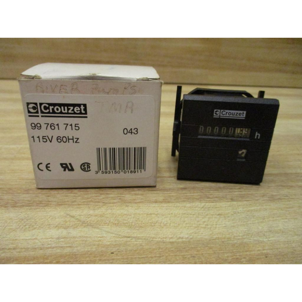 Crouzet 99 761 715 Electromechanical Hour Meter 99761715 Crouzet 99 761 715 Electromechanical Hour Meter 99761715