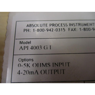 Absolute Process Instruments API 4003 G I Potentiometer Transmitter API4003GI