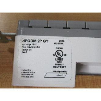 Acuity Controls NPODM 2P GY Push-Button Wallpod NPODM2PGY