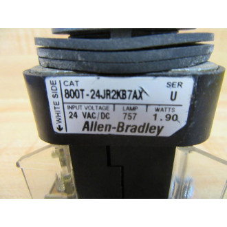 Allen Bradley 800T-24JR2KB7AX Selector Switch Red Knob - Used