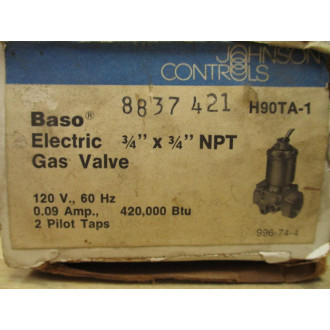 Johnson Controls H90TA-1 Baso Electric Gas Valve H90TA1