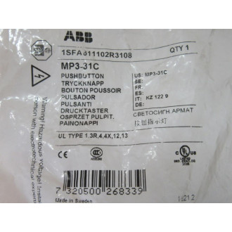 ABB MP3-31C Illuminated Push Button 1SFA611102R3108