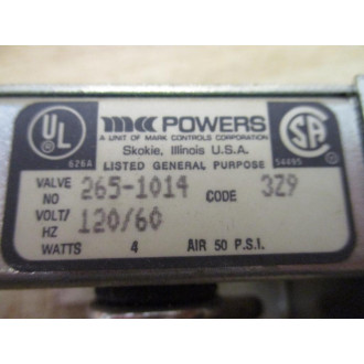 Powers 265-1014 ElectricPneumatic Air Valve 2651014