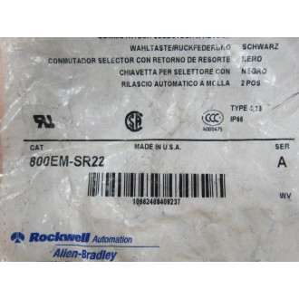 Allen Bradley 800EM-SR22 Spring Return Selector Switch 800EMSR22