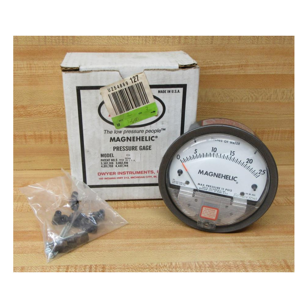 Dwyer 2025 Magnehelic Pressure Gauge Kit WO Hose