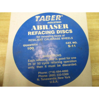 Taber Industries S-11 Abraser Refacing Discs (Pack of 100)