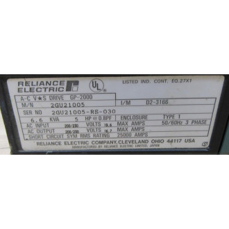 Reliance 2GU21005 A-C VS Drive - New No Box
