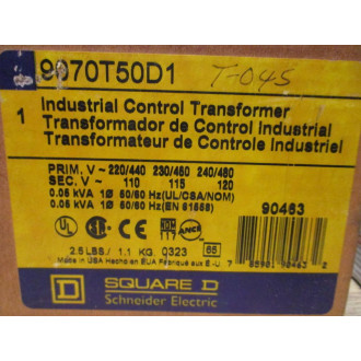Square D 9070T50D1 Industrial Control Transformer