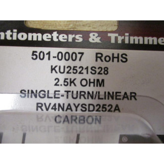 NTE 501-0007 Potentiometer KU2521S28