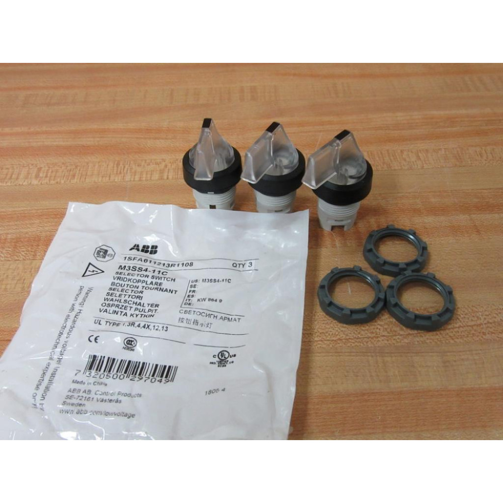 ABB M3SS4-11C Selector Switch 1SFA611213R1108 (Pack of 3) ABB M3SS4-11C Selector Switch 1SFA611213R1108 (Pack of 3)