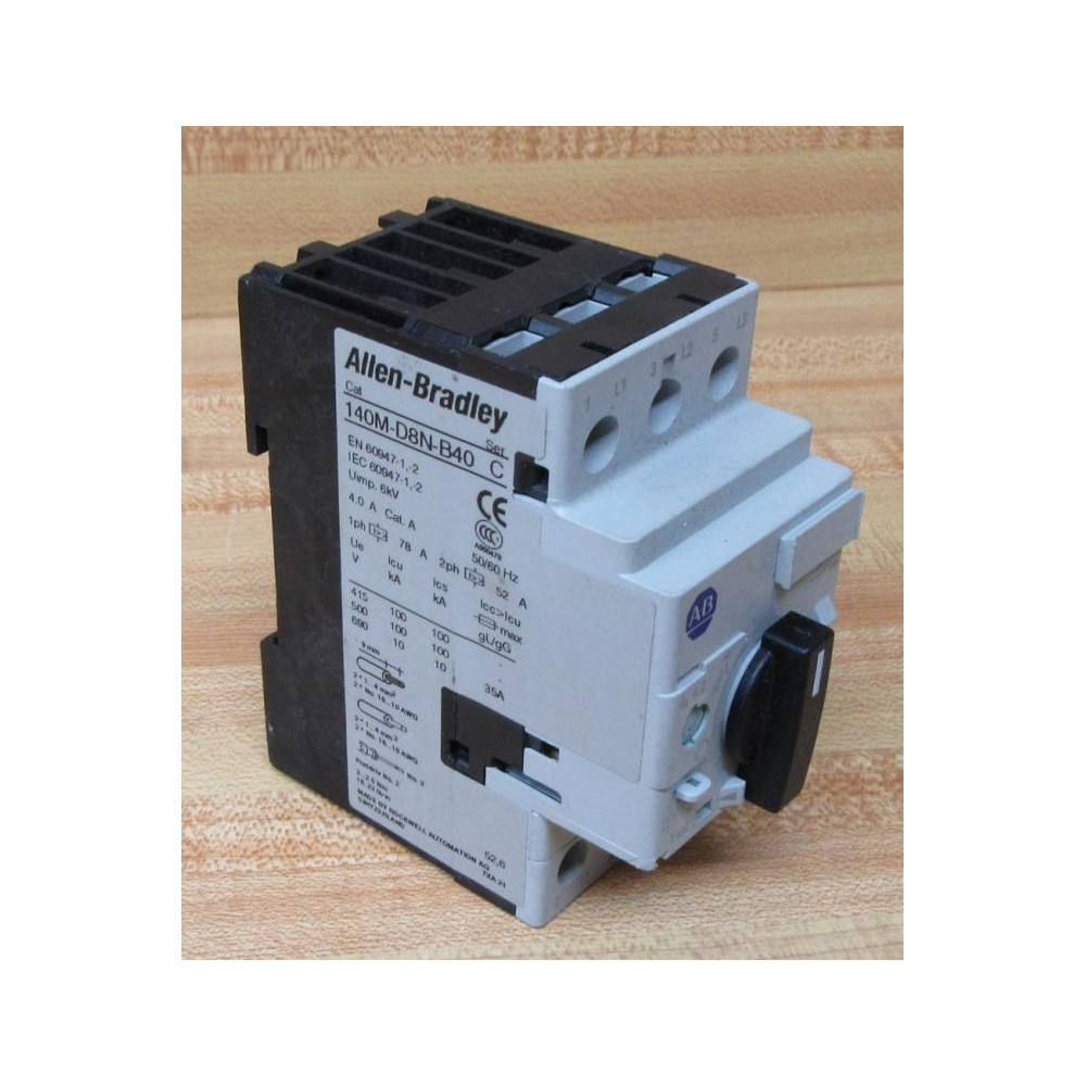 Allen Bradley 140M-D8N-B40 Circuit Breaker 140MD8NB40 - Used