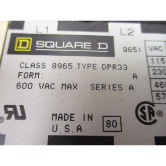 Square D 8965DPR33 Reverse Hoist Contactor 9561 - New No Box Square D 8965DPR33 Reverse Hoist Contactor 9561 - New No Box