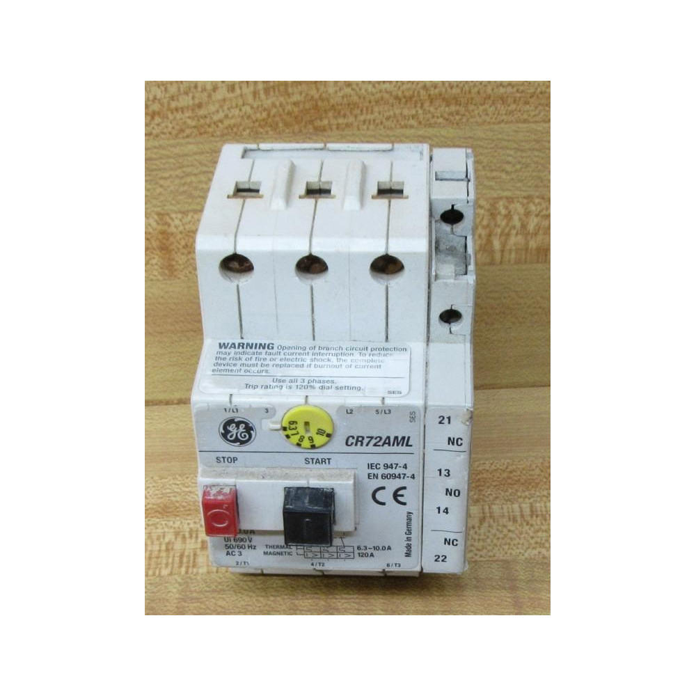 General Electric CR72AML Motor Starter W Aux Contact - Used General Electric CR72AML Motor Starter W Aux Contact - Used