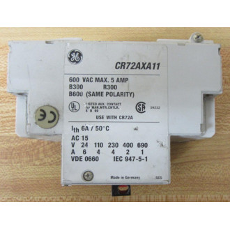 General Electric CR72AML Motor Starter W Aux Contact - Used