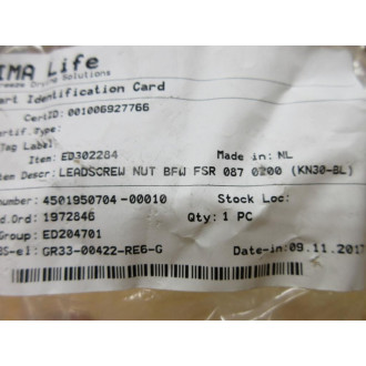 Generic BFW-FSR-087-0200 Lead Screw Nut KN30-BL - New No Box