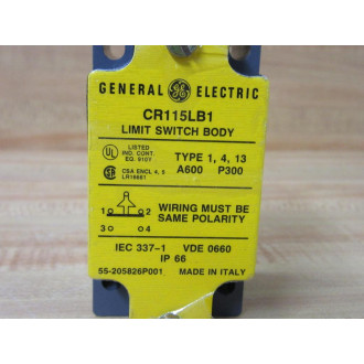 General Electric CR115L1A02 Limit Switch wRoller Lever