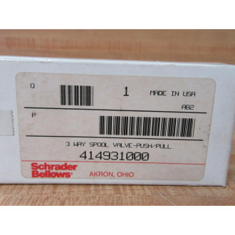 Schrader Bellows 414931000 3 Way Spool Valve-PushPull