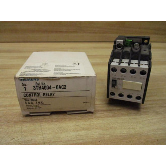 Siemens 3TH4004-0AC2 Control Relay 3TH40040AC2