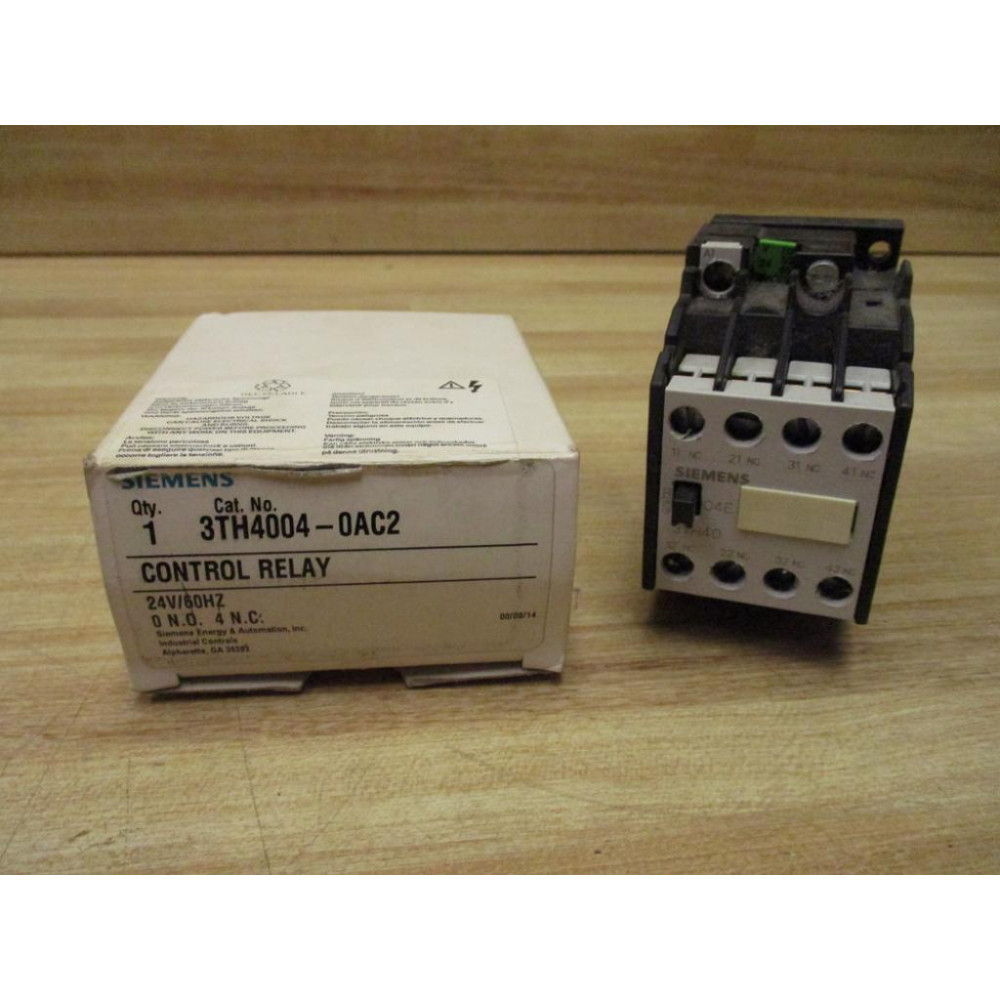 Siemens 3TH4004-0AC2 Control Relay 3TH40040AC2