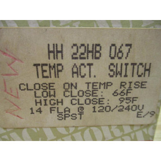 General Electric HH 22HB 067 Close Tempurature Switch