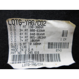 Honeywell LOTG-YAGCO2 Uvex Laser Glasses LOTG-YAGC02 - Used