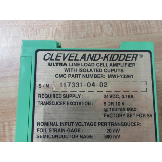 Cleveland-Kidder MWI-13261 Load Cell Amplifier MWI13261 - New No Box