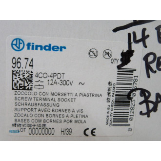 Finder 96.74 Relay Socket 9674 (Pack of 9)