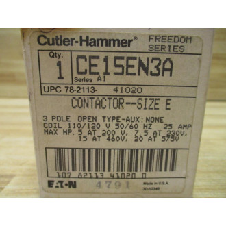 Cutler Hammer CE15EN3A Contactor CE15EN3