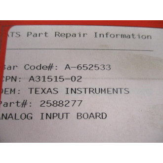 Texas Instruments 2588277 AIRTP Analog Input Board 2588277-6 - Refurbished