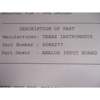 Texas Instruments 2588277 AIRTP Analog Input Board 2588277-6 - Refurbished