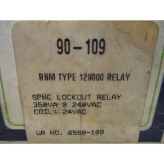 White RodgersSteveco 90-109 SPNC Lockout Relay 90109