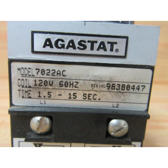 Agastat 7022AC Electropneumatic Relay - Used