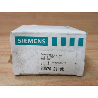 Siemens 3UA70 21-0K Overload Relay 3UA70210K