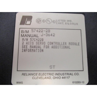 Reliance 57C422 2 Axis Motion Control Module 57C422B
