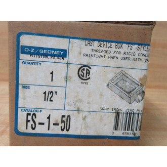 O-ZGedney FS 1-50 12" Outlet Box FS150
