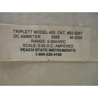 Triplett 52-6267 DC Ammeter 526267 Triplett 52-6267 DC Ammeter 526267