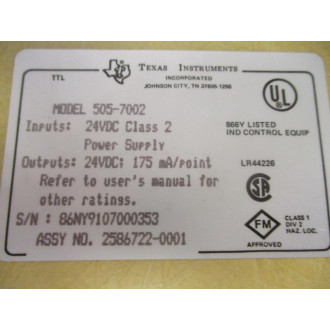 Siemens 505-7002 TI High Speed CounterEncoder Mod 5057002