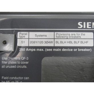 Siemens S1C30BL100CTS Panel Board