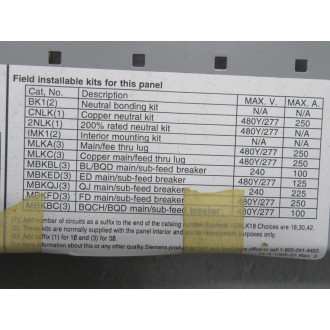 Siemens S1C30BL100CTS Panel Board
