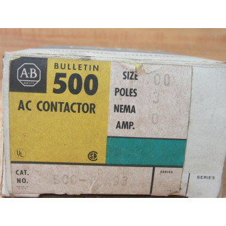 Allen Bradley 500-TOA93 AC Contactor 500-T0A93