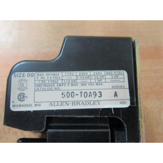 Allen Bradley 500-TOA93 AC Contactor 500-T0A93