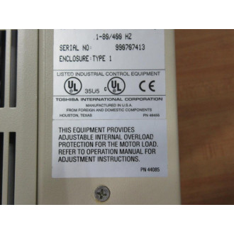 Toshiba VT130G3U4025 Transistor Inverter TOSVERT-130 - Used