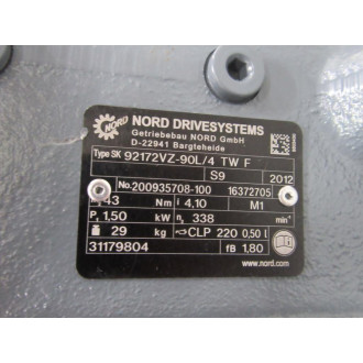 Nord SK 92172VZ-90L4 TW F Gear Motor SK92172VZ90L4TWF - New No Box