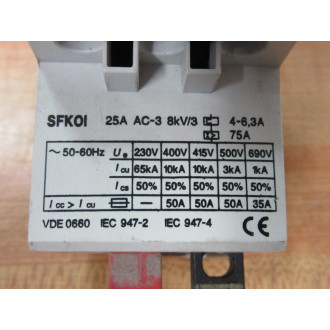 General Electric SFK0I Motor Protection Circuit Breaker SFKOI - Used