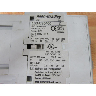 Allen Bradley 100-C30*00 Relay 100C3000 100-C30D00 - Used
