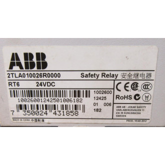 ABB 2TLA010026R0000 Safety Relay - Used